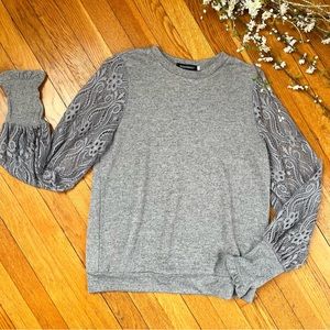 KOANDAILY Lace Sleeve Top